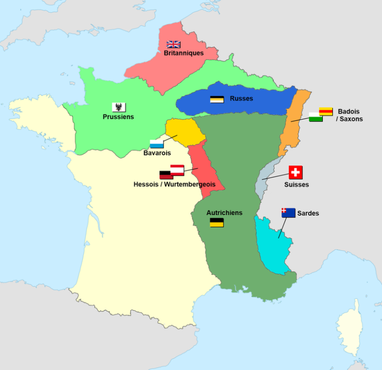 L'occupation du territoire français par les coalisés suite au Traité de Paris, 1815